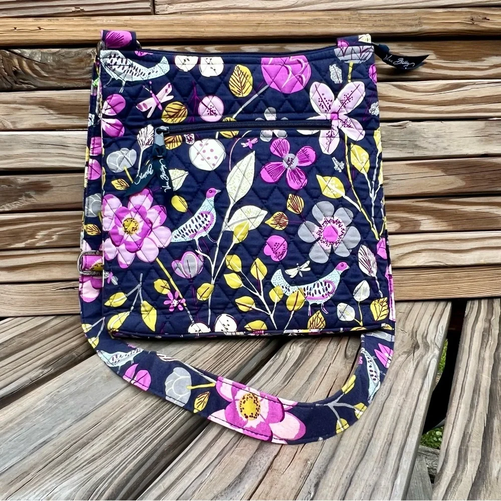 - Vera Bradley Nightingale Floral Purple Crossbody Purse! NEW!